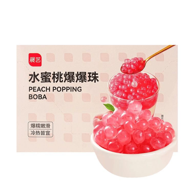 Zhanyi Exploding Peach Pearls , Peach Boba Pearls , 10.6 oz