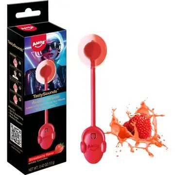Amos Tasty Sounds Audio Lollipop Strawberry Flavor