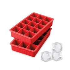 Perfect Cube Ice Trays (Set of 2), Candy Apple Red