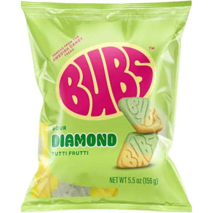 Bubs Sour Diamond Tuitti Fruitti Swedish Candy
