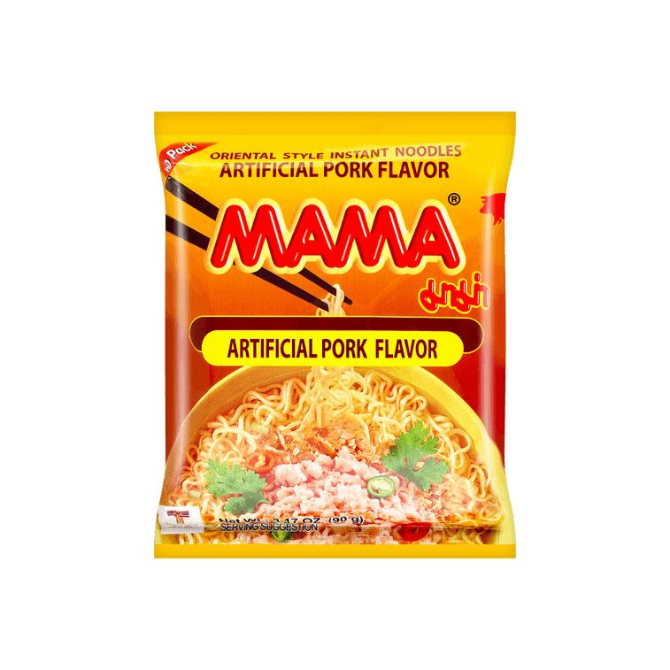 Authentic Thai-Style Instant Noodles Artificial Pork Flavor 3.17 oz, Single