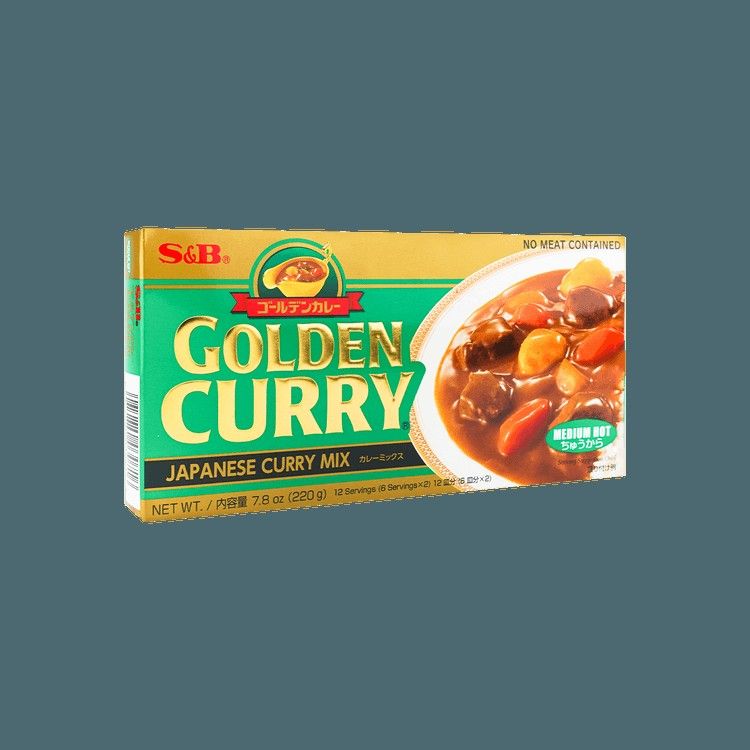 Japanese Golden Curry Sauce Mix Medium Hot Flavor 7.76 oz