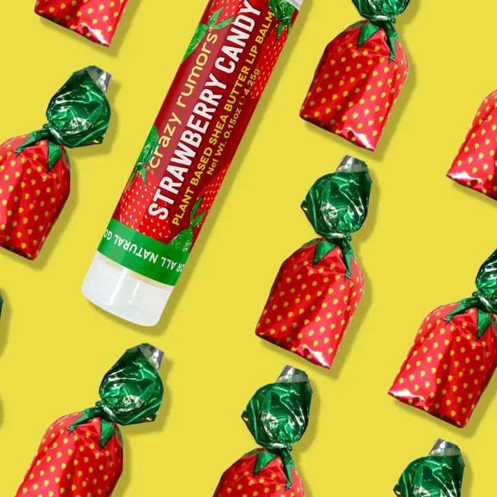 All Natural, Vegan Strawberry Candy  Lip Balm