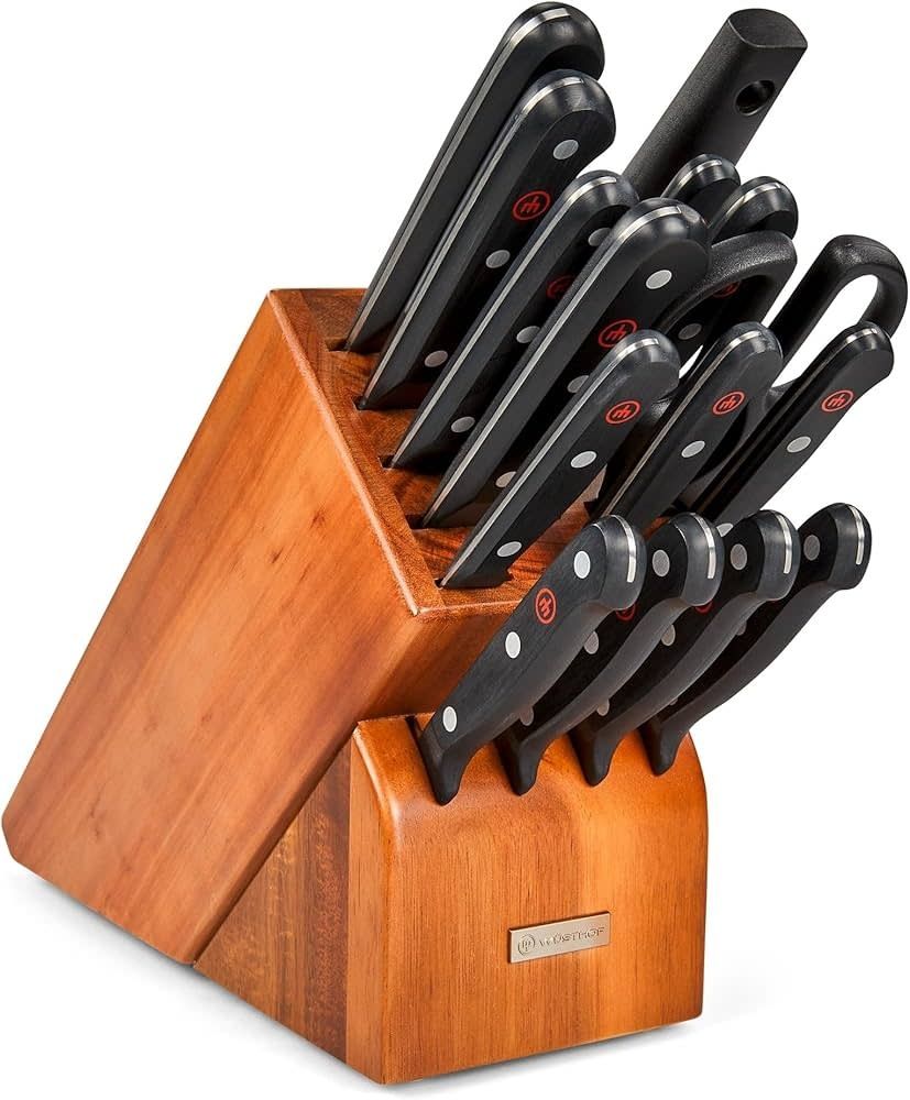 16pc Knife Block Set, 15-Slot Acacia - Gourmet | Wusthof