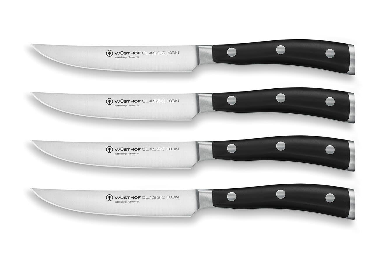 Four Piece Steak Knife Set in Black Chest - Classic Ikon | Wusthof
