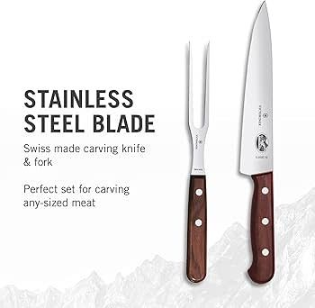 Sets, 2-Piece Carving Set with Knife (6" Chef's, 8_" Carving), Wood | Victorinox