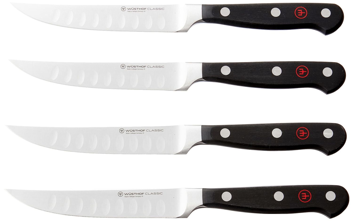 Four Piece Steak Knife Set, Hollow Edge - Classic | Wusthof
