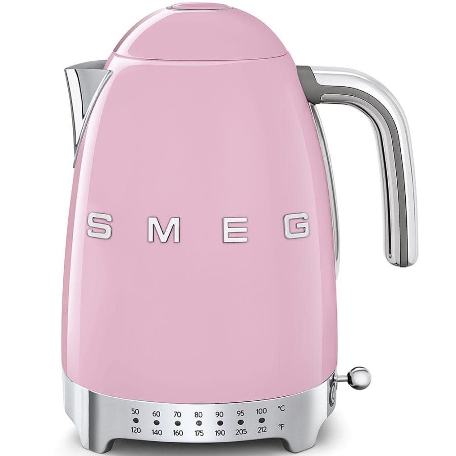 50's Retro Style Aesthetic 7 Cup Variable Temp Kettle Pink | SMEG
