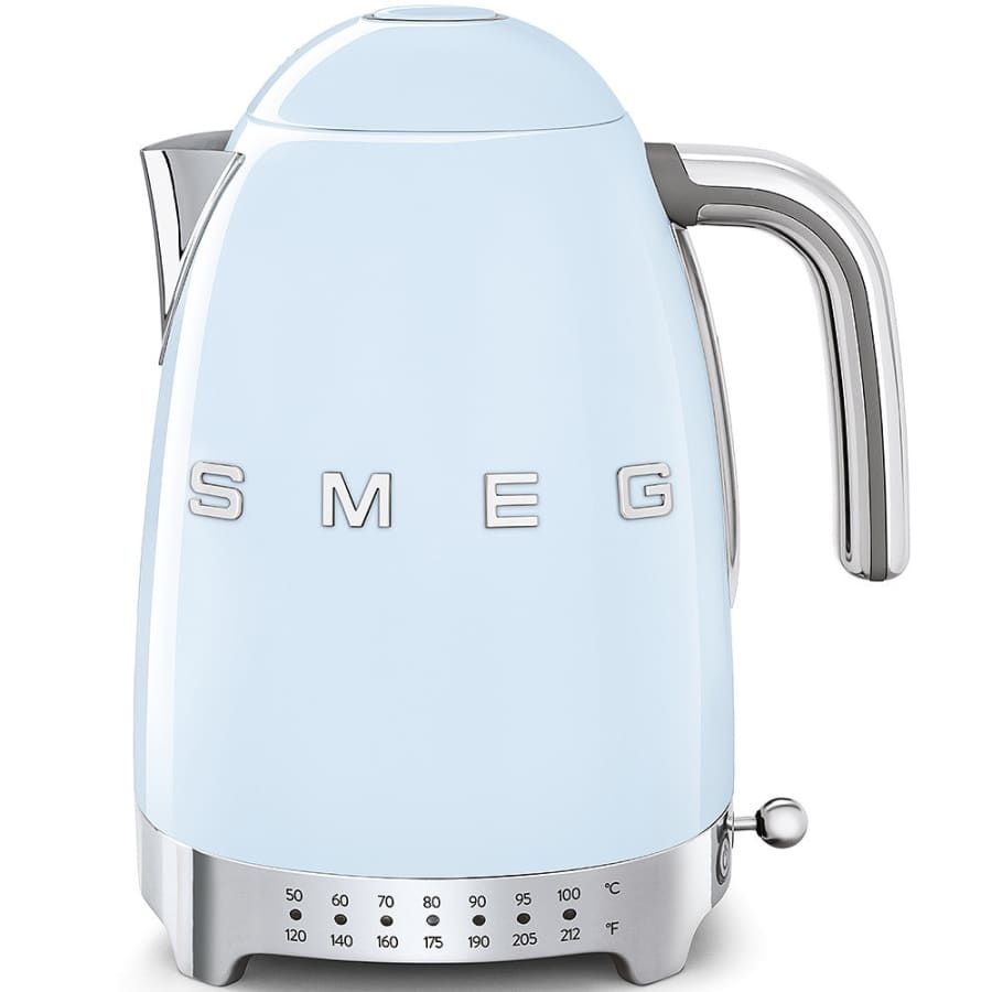 50's Retro Style Aesthetic 7 Cup Variable Temp Kettle Pastel Blue | SMEG