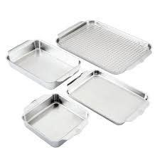 5pc OvenBond Set includes: 1/each Half &amp; Quarter Sheet Pans, Rectangular &amp; Square Baking Pans, and Baking Rack for Half Sheet Pan - Provisions Ovenbond | Hestan
