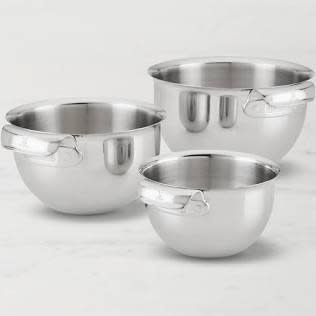 3pc Stainless Steel Mixing Bowl Set:  includes 1/each size 1.5qt, 3.0qt, and 4.75qt - Provisions Prep | Hestan