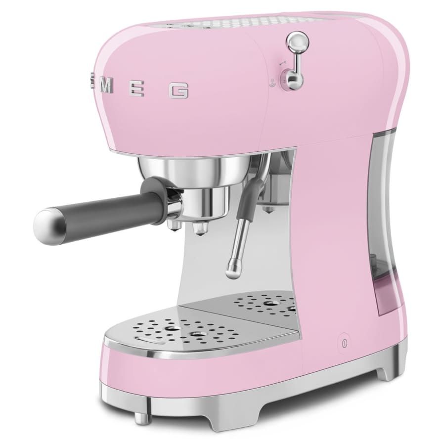 50's Retro Style Aesthetic Espresso Coffee Machine Pink | SMEG