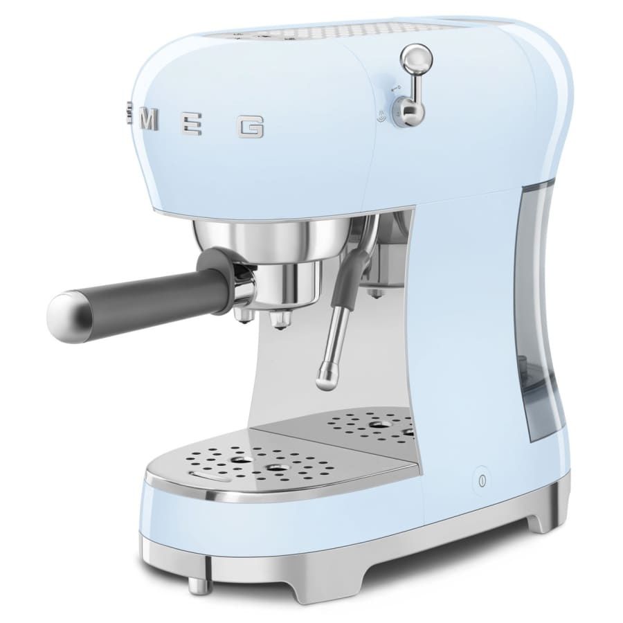50's Retro Style Aesthetic Espresso Coffee Machine Pastel Blue | SMEG