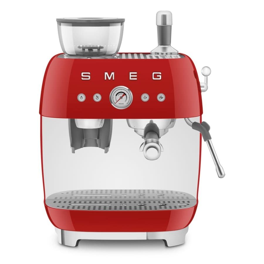 50's Retro Style Aesthetic Semi- Automatic Espresso Coffee Machine Red | SMEG