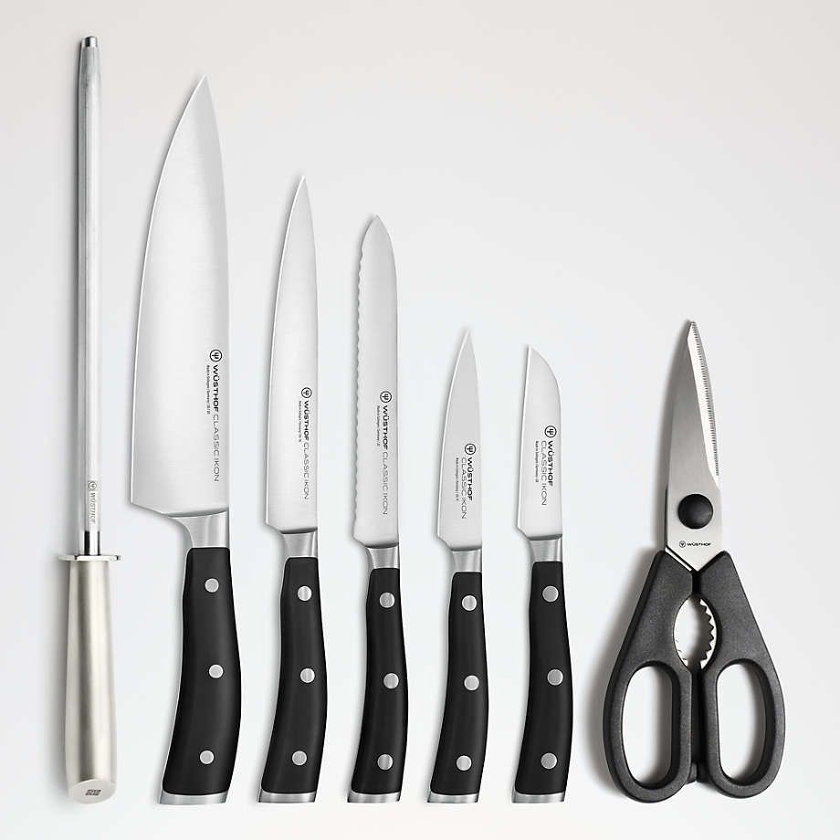 Eight Piece Block Set, Black - Classic Ikon | Wusthof