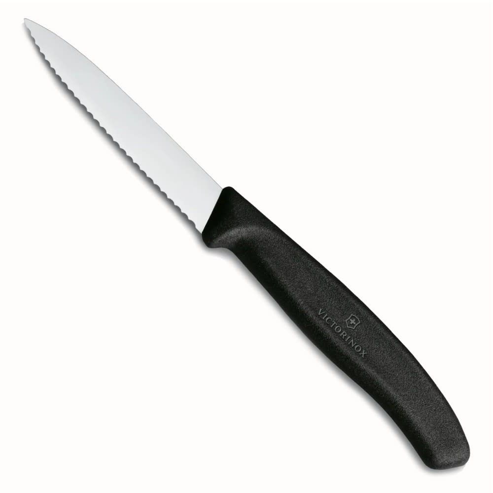 Paring Knife Display (24 - 6.7633, 3_" Spear Point, Serrated) Black | Victorinox