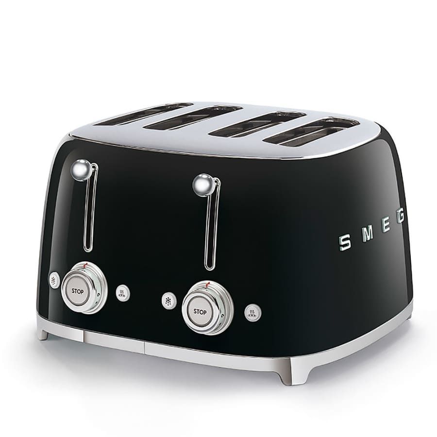 50's Retro Style 4x4 Toaster Black | SMEG