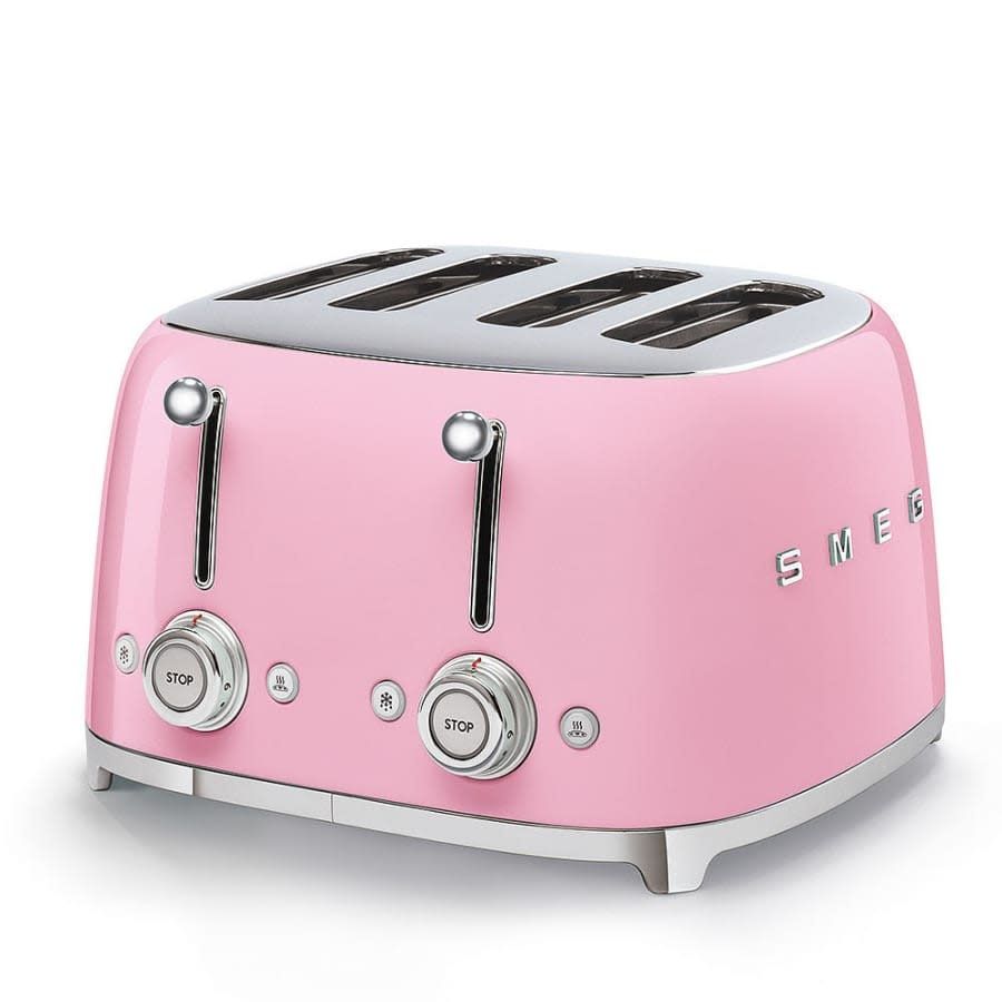 50's Retro Style 4x4 Toaster Pink | SMEG