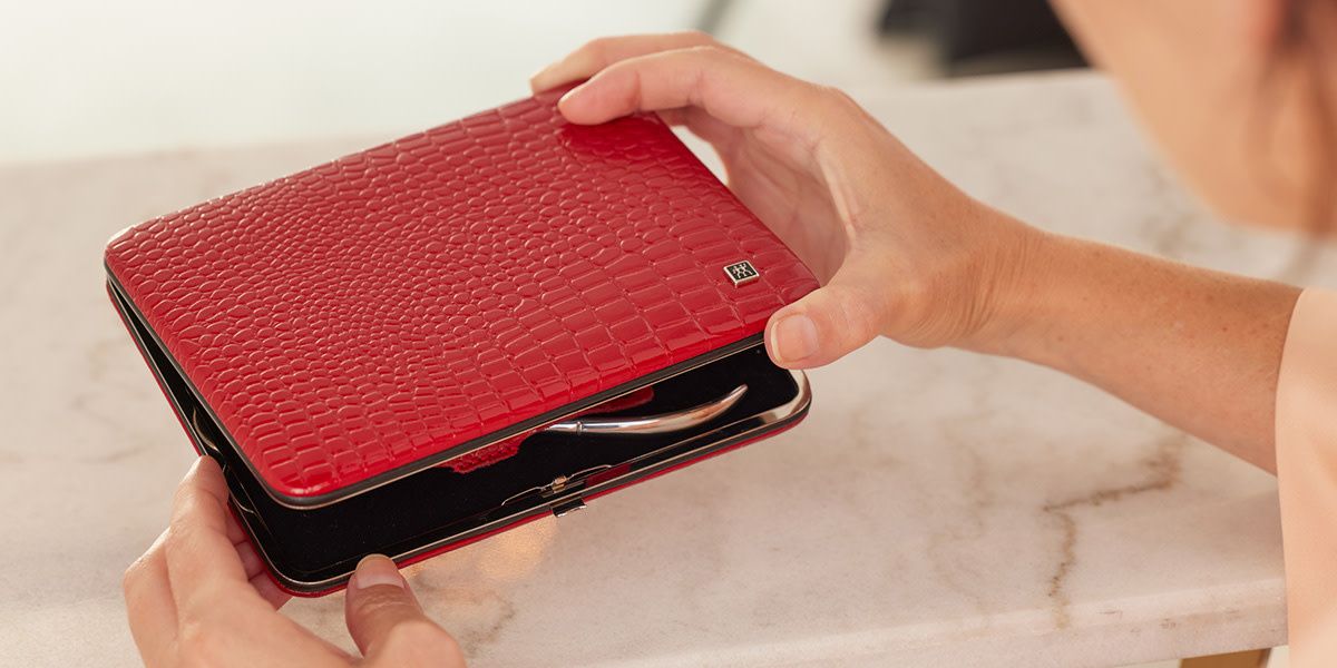 ZWB Premium 8-pc Red Leather Frame Case Set | ZWILLING