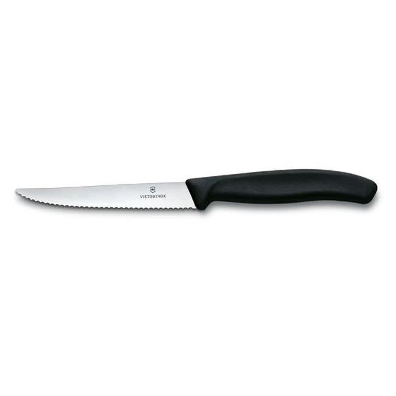 Steak, Forged, 4_" Serrated, Spear Point Blade Black | Victorinox