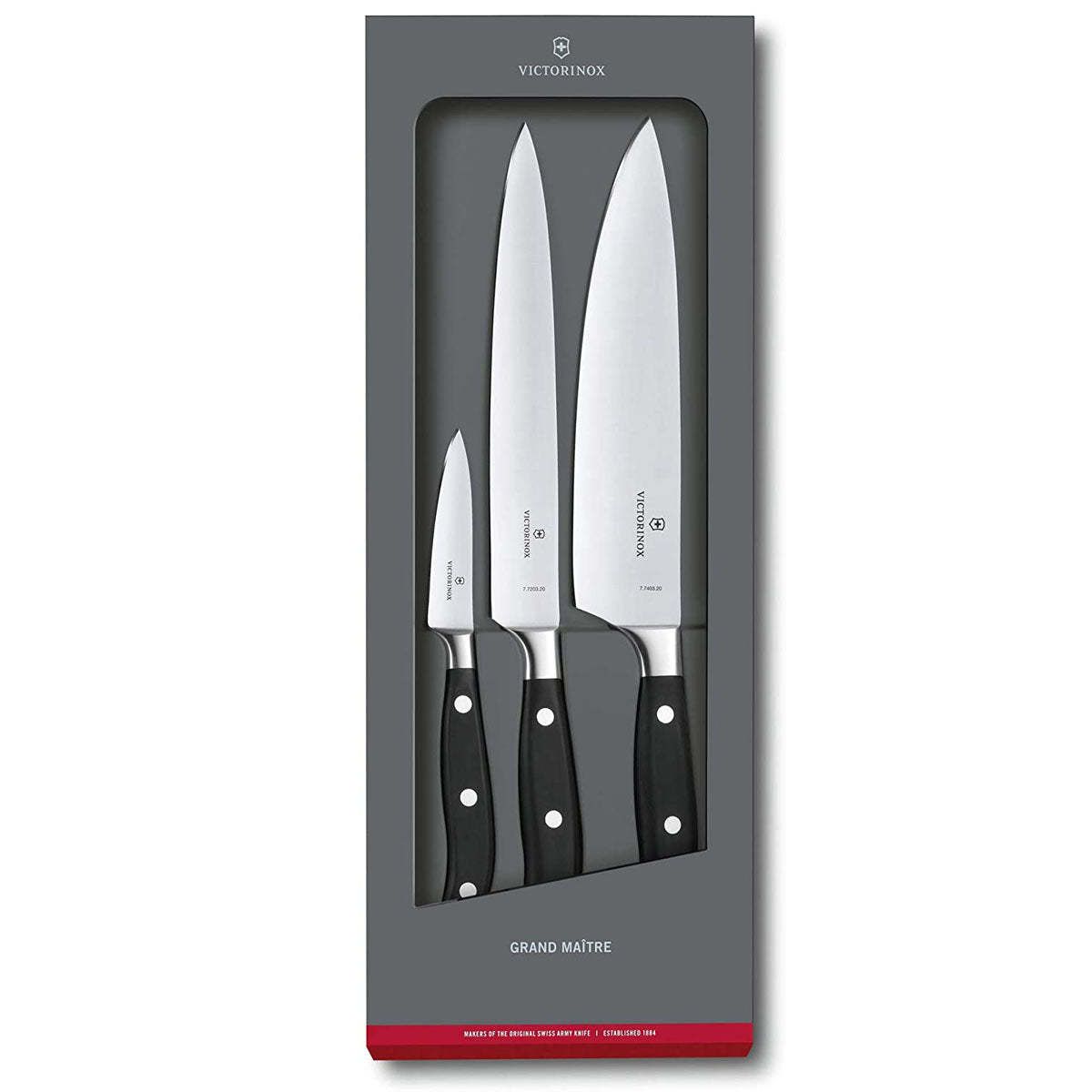 Sets, Forged, 3-Piece Chef's Set (3_" Paring, 8" Slicing, 8" Chef's) Black | Victorinox