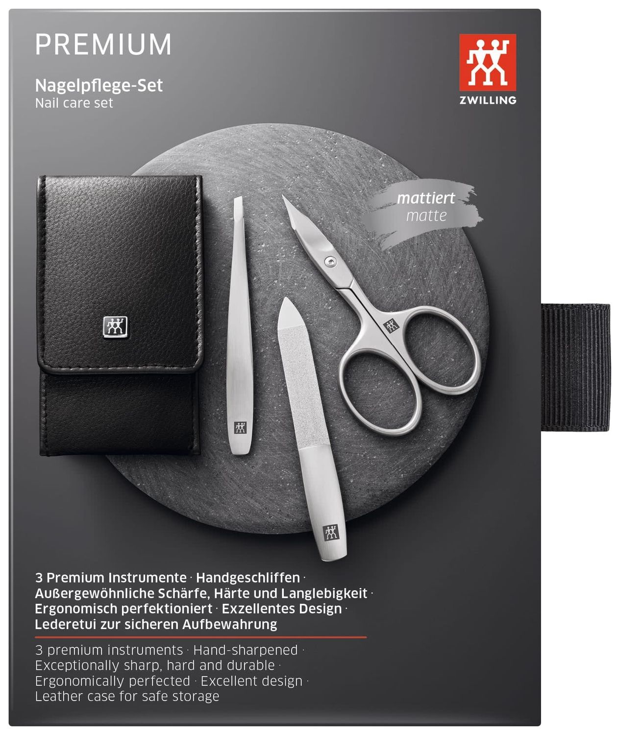 ZWB Premium 4-pc Black Leather Case Set | ZWILLING