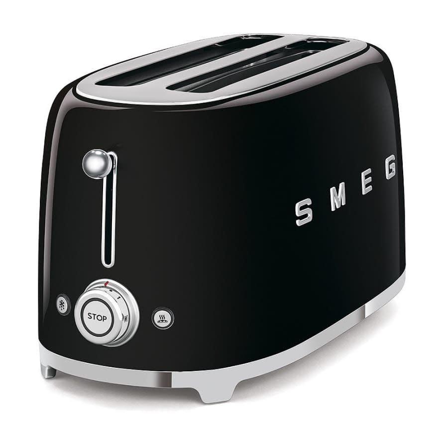 50's Retro Style Aesthetic 4 Slice Toaster Black | SMEG