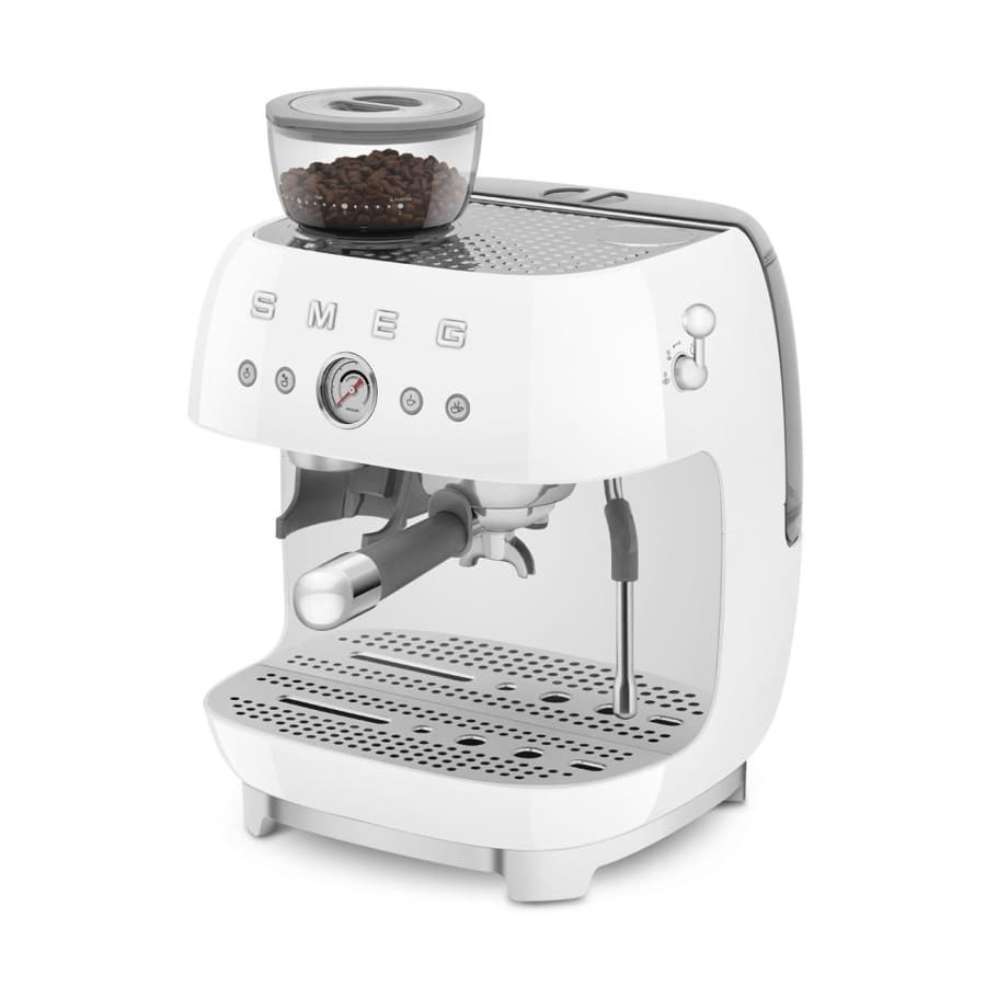 50's Retro Style Aesthetic Semi- Automatic Espresso Coffee Machine White | SMEG