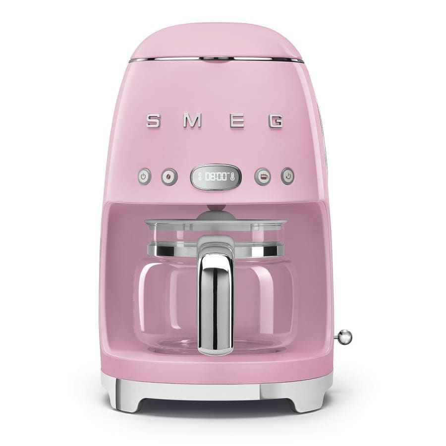 50's Retro Style 10 cup Drip filter Coffee Machine Pink | SMEG