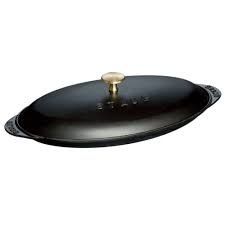 14.5-inch X 8-inch Covered Fish Pan - Black | Staub