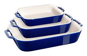 3-pc Rectangular Baking Dish Set - Dark Blue | Staub