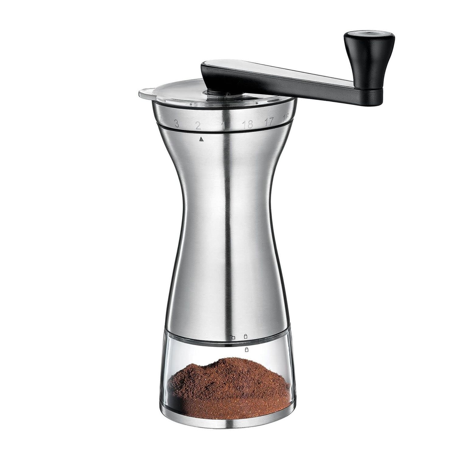 Manaos Coffee Mill, S/S, Glass, 9.5" H