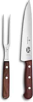 Sets, 2-Piece Carving Set with Fork (7_" Carving, 6" Carving Fork), Wood | Victorinox