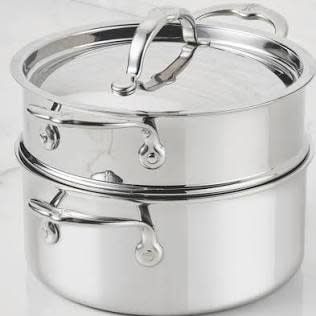 3pc Steamer Set: 3.0qt Covered Soup Pot &amp; Steamer Insert w/side handles - Probond Luxe | Hestan