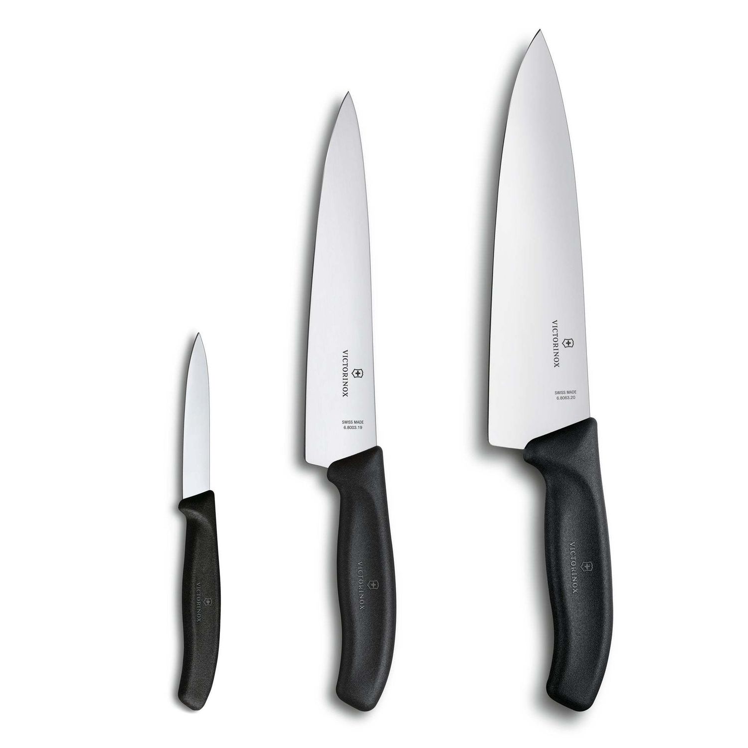 Sets, 3-Piece Chef's Set (8" Chef's, 8" Carving, 3_" Paring) Black | Victorinox