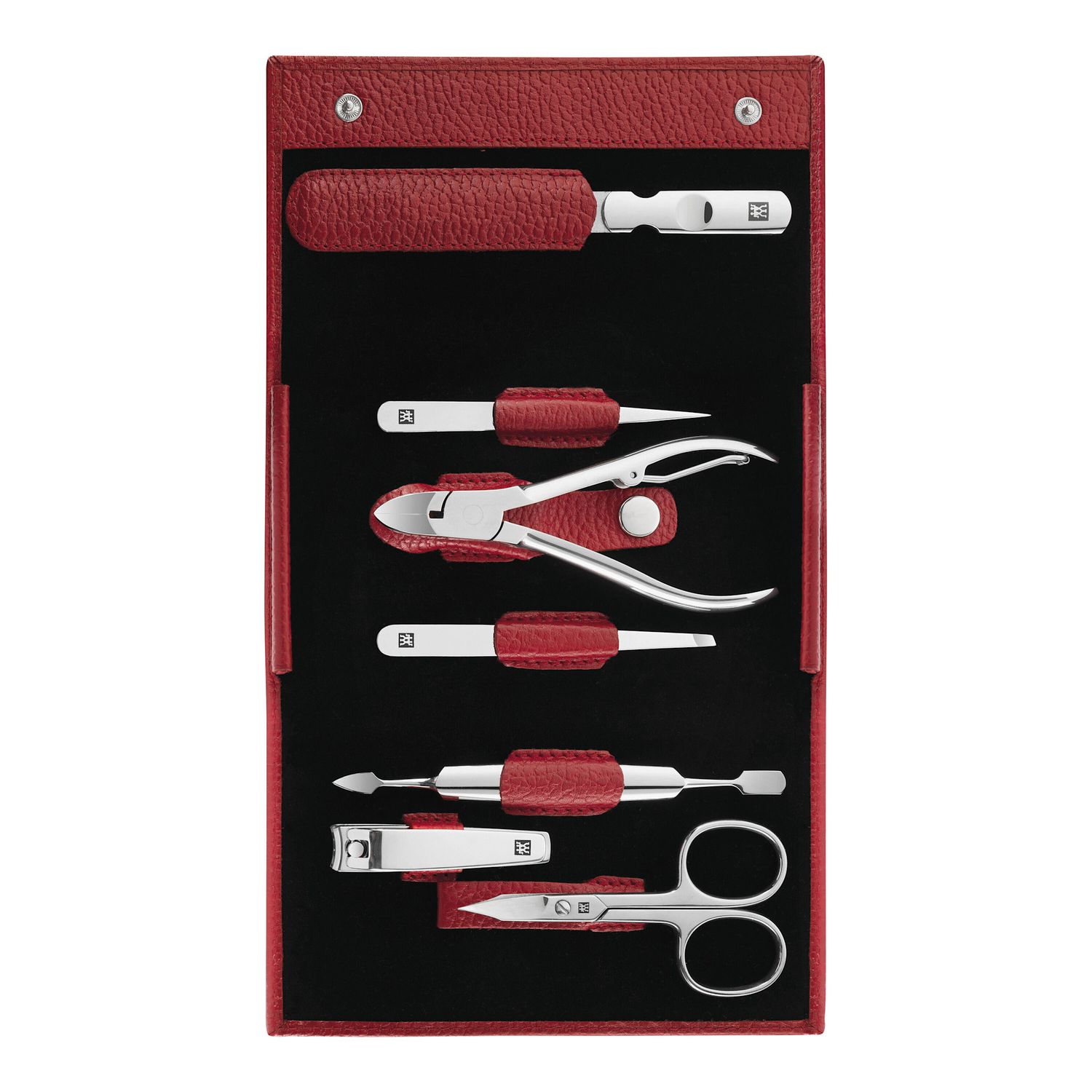 ZWB Classic 7-pc Red Leather Case Set | ZWILLING