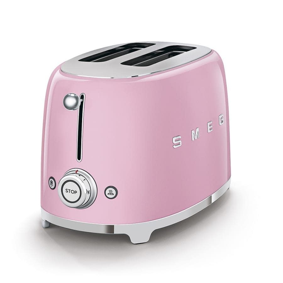 50's Retro Style Aesthetic 2 Slice Toaster Pink | SMEG