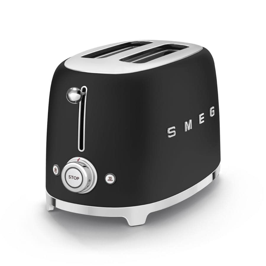 50's Retro Style Aesthetic 2 Slice Toaster Black | SMEG