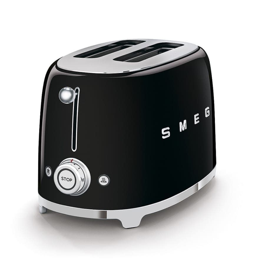 50's Retro Style Aesthetic 2 Slice Toaster Black | SMEG