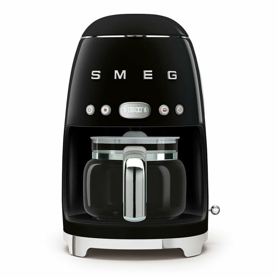 50's Retro Style 10 cup Drip filter Coffee Machine Black | SMEG