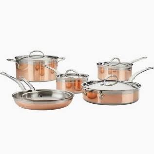 10pc Set: includes: 8.5" &amp; 11" Skillets, 1.5qt &amp; 3.0qt Covered Saucepans,  3.5qt Covered Sauté Pan, 8.0qt Covered Stockpot - Copperbond | Hestan