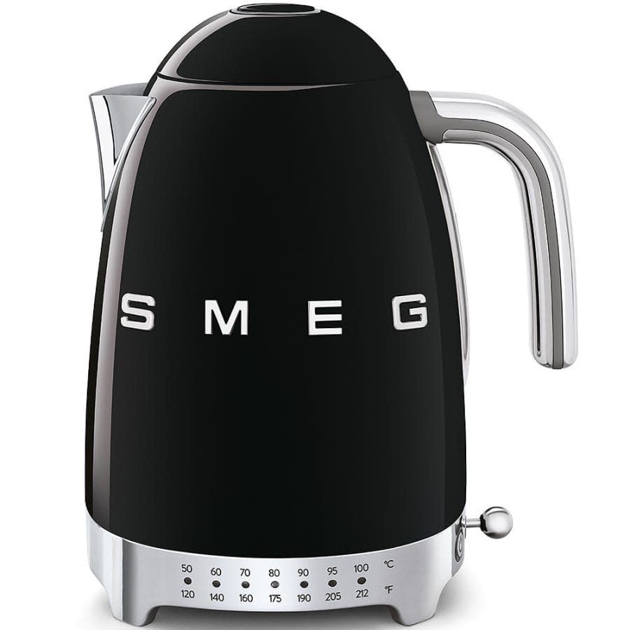 50's Retro Style Aesthetic 7 Cup Variable Temp Kettle Black | SMEG