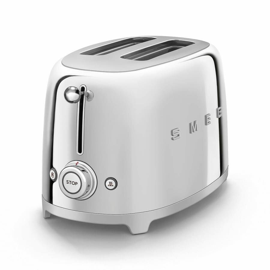 50's Retro Style Aesthetic 2 Slice Toaster Chrome | SMEG