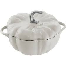 3.5-qt Pumpkin Cocotte - White Truffle w/ Stainless Stem | Staub