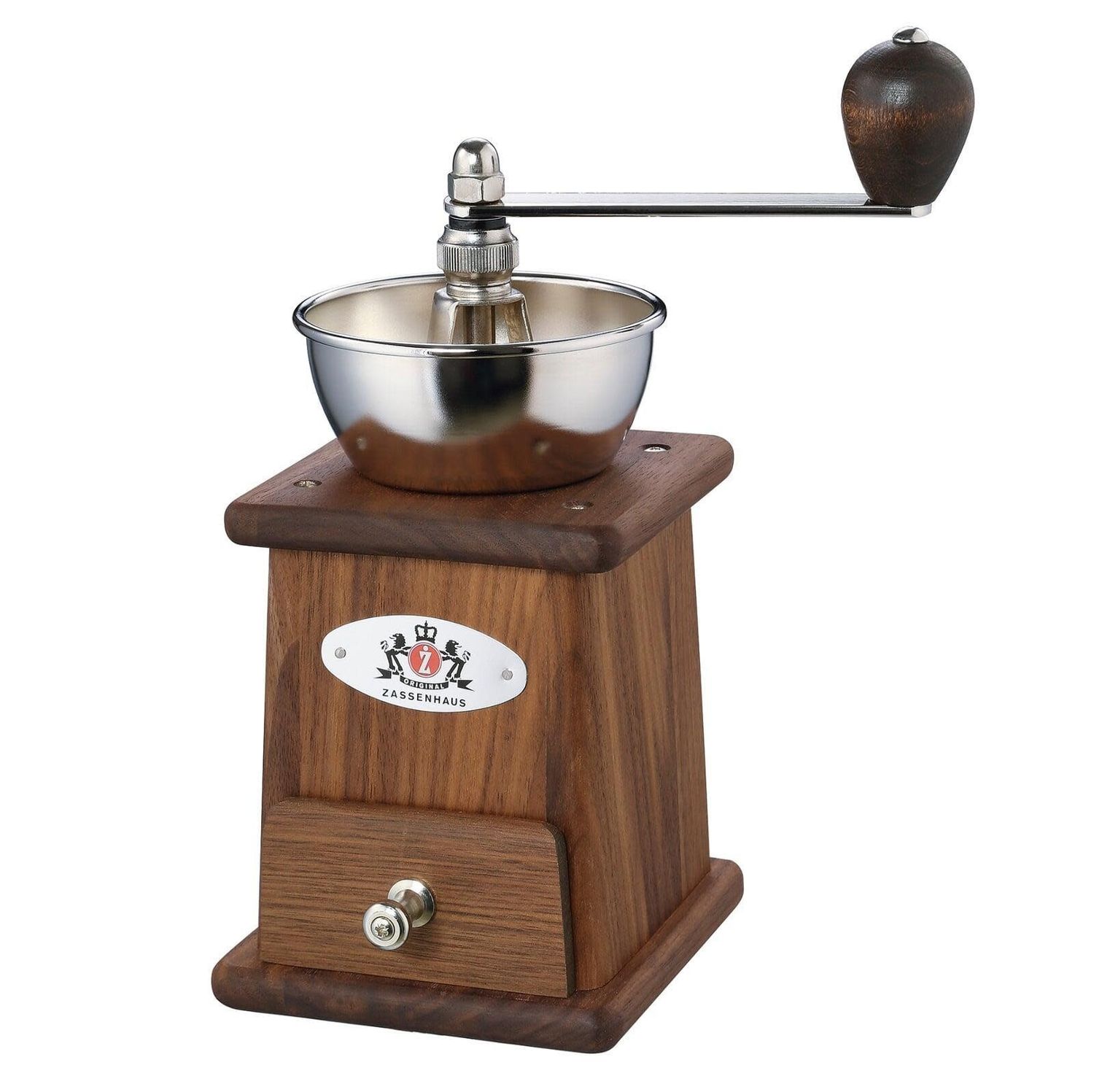 Santos Coffee Mill, Walnut, 4.5" x 4.2" x 9.25"