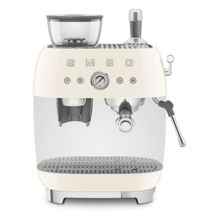 50's Retro Style Aesthetic Semi- Automatic Espresso Coffee Machine Cream | SMEG