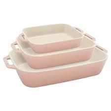 3-pc Rectangular Baking Dish Set - Light Pink | Staub