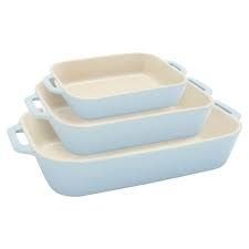 3-pc Rectangular Baking Dish Set - Light Blue | Staub