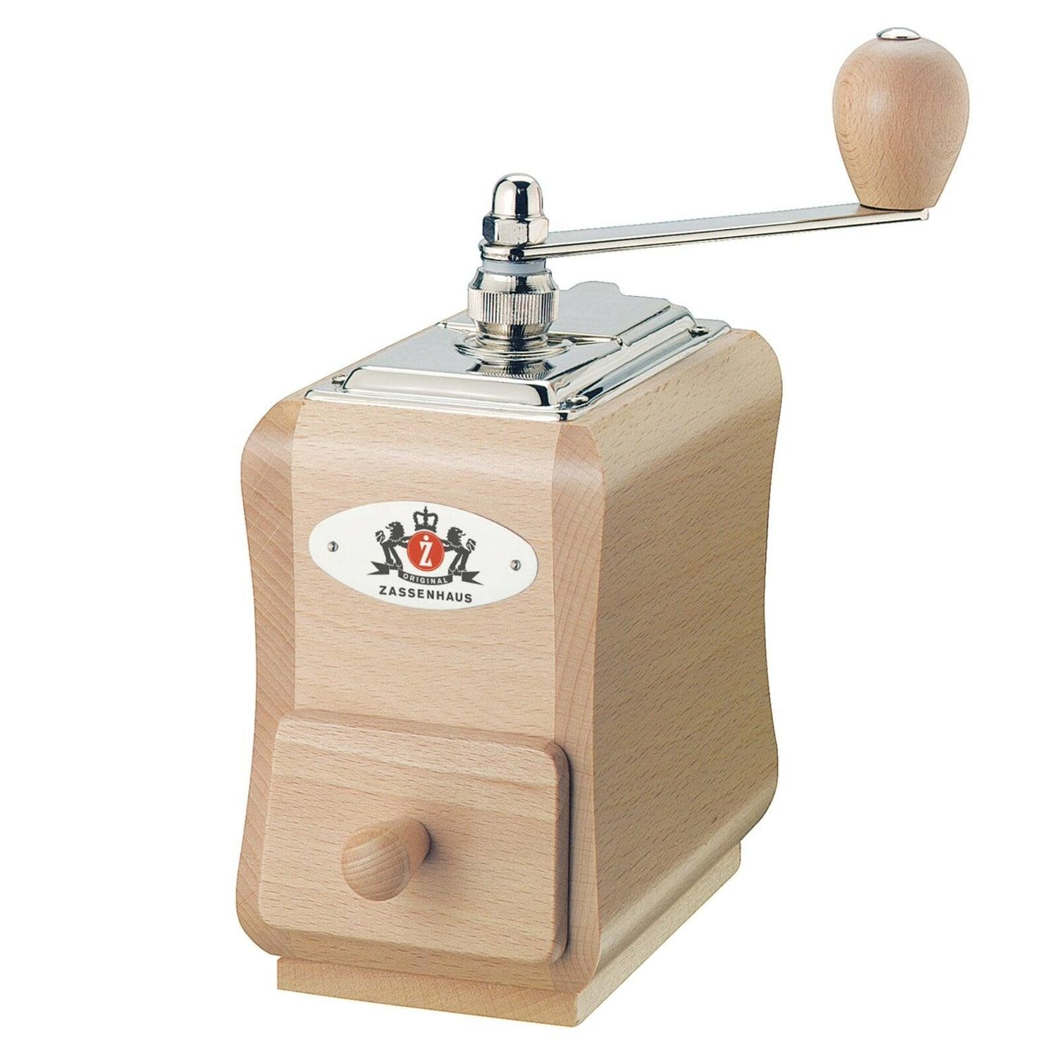 Santiago Coffee Mill, Natural Beechwood, 3.5" x 5.5" x 7.8"