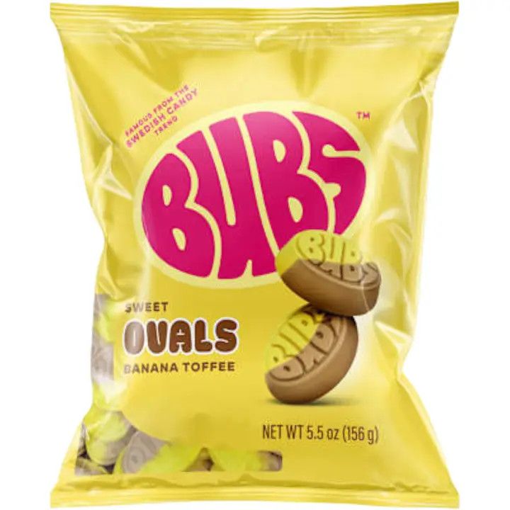 Bubs Sweet Ovals Banana Toffee 5.5oz Bag